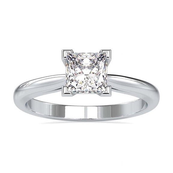 2.00 Ct Beautiful Princess Cut Moissanite Diamond (D/VVS1) Solitaire Engagement Ring for Women 14K White Gold Size 7 by Diamond-Capitals