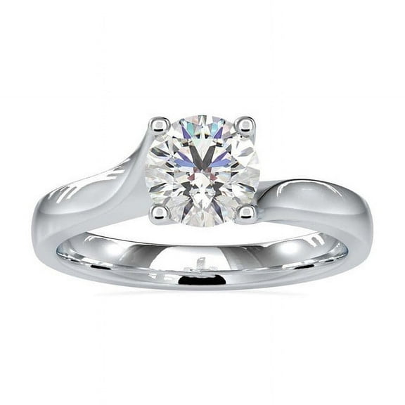 2.00 Ct Beautiful Round Cut Moissanite Diamond (D/VVS1) Solitaire Engagement Ring for Girls in 14K White Gold Size 7 by Diamond-Capitals