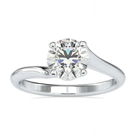 2.00 Ct Beautiful Round Cut Moissanite Diamond (D/VVS1) Solitaire Engagement Ring for Girls in 14K White Gold Size 7 by Diamond-Capitals