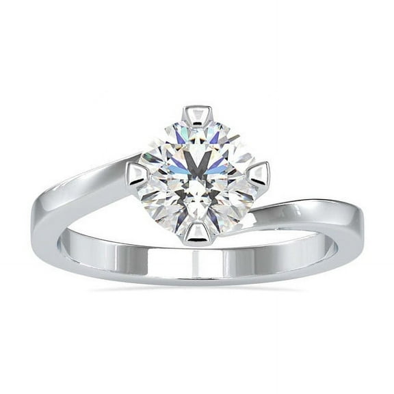 2.00 Ct Beautiful Round Cut Moissanite Diamond (D/VVS1) Solitaire Engagement Ring for Girls in 14K White Gold Size 7 by Diamond-Capitals