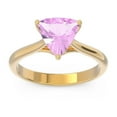 thumbnail image 1 of 2.00 Ct Beautiful Trillion Cut Pink Sapphire Gemstone Solitaire Wedding Ring for her Solid 14K Yellow Gold Size 6.5 by Diamond-Capitals, 1 of 7