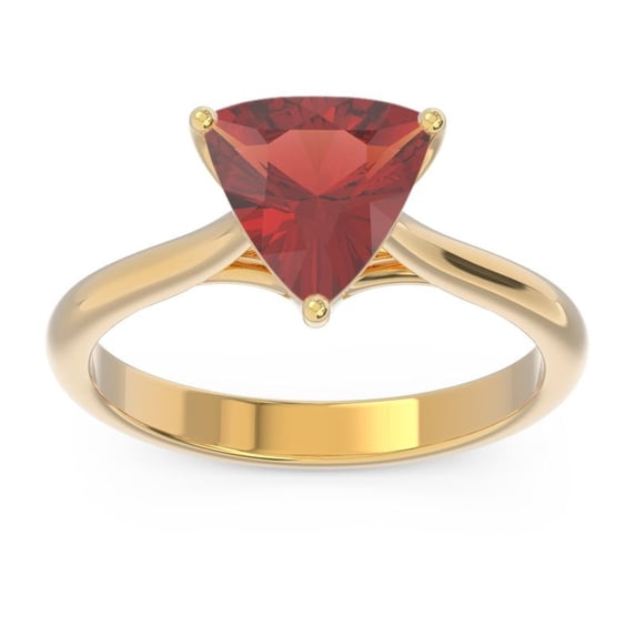2.00 Ct Beautiful Trillion Cut Red Garnet Gemstone Wedding Ring for Women Solid 14K Yellow Gold Size 3 by Diamond-Capitals