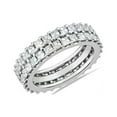 thumbnail image 1 of 2.00 Ct Brilliant Asscher Shape Genuine Diamond Sparkle Eternity Band for Engagement and Wedding in Solid 18K White Gold Size 6.5, 1 of 7