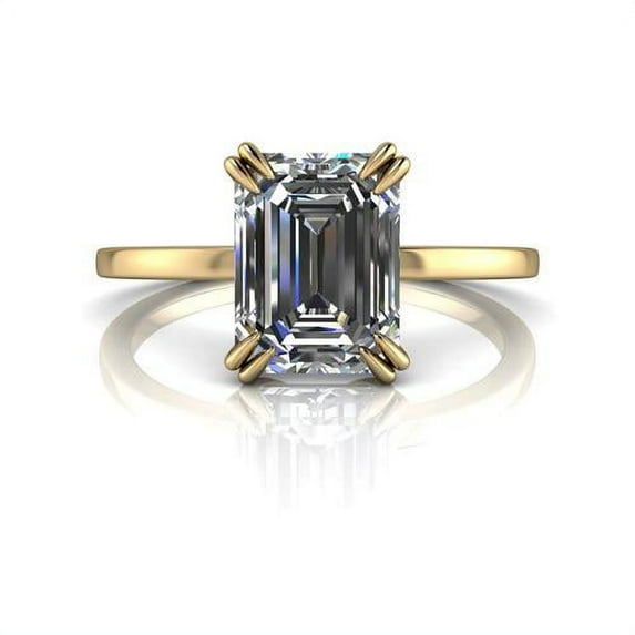 2.00 Ct Brilliant Emerald Cut Diamond Bridal Rings for her Solid 14K Yellow Gold