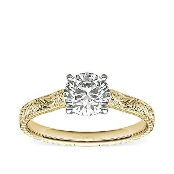 2.00 Ct Brilliant Round Cut Moissanite Stylish Engagement Ring for her in Solid 14K Yellow Gold Size 7 by Diamond-Capitals