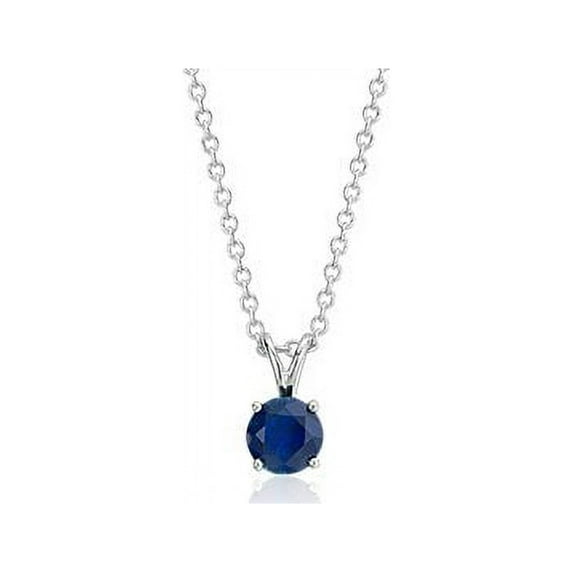 2.00 Ct Brilliant Round Cut Natural Blue Sapphire Beautiful Solitaire Pendant for Women Solid 18K White Gold With 18 inches Chain