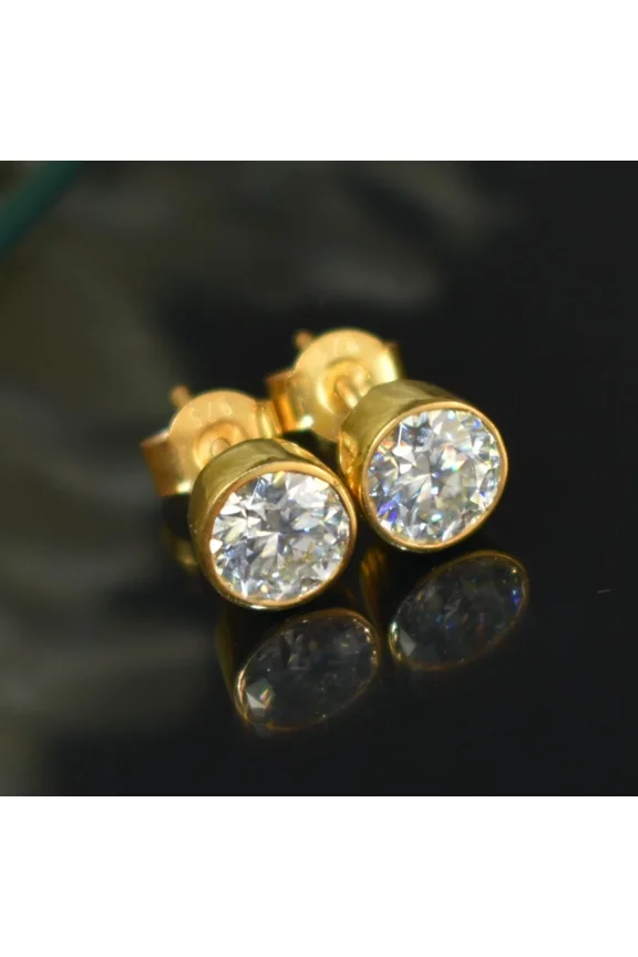 2.00 Ct Certified White Diamond Solitaire Studs/Earrings, Amazing Shine & Bling!