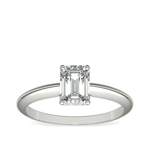 2.00 Ct Emerald Cut Moissanite Diamond (D/VVS1) Stunning Engagement Ring for Ladies Solid 18K White Gold Size 3.5 by Diamond-Capitals