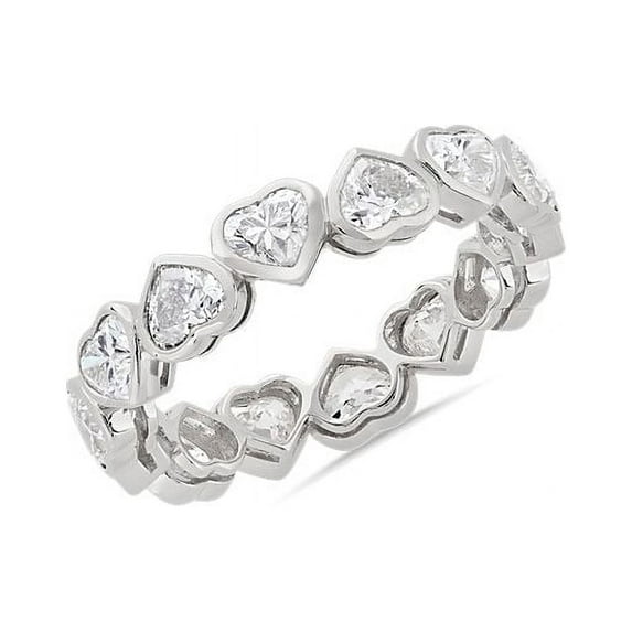 2.00 Ct Excellent Heart Cut Natural Diamond Beautiful Eternity Band for Anniversary Solid 950 Platinum Size 4.5