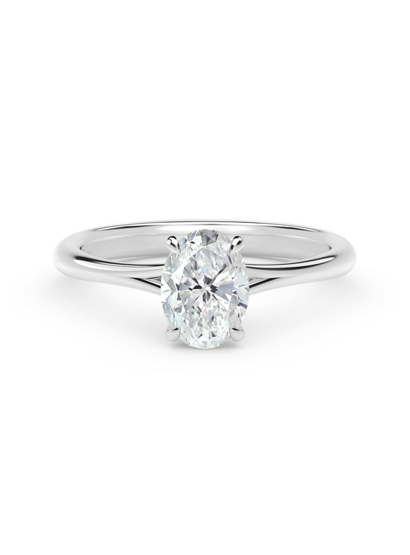 2.00 Ct Excellent Oval Shaped Diamond Bridal Rings For Women Solid 14K White Gold