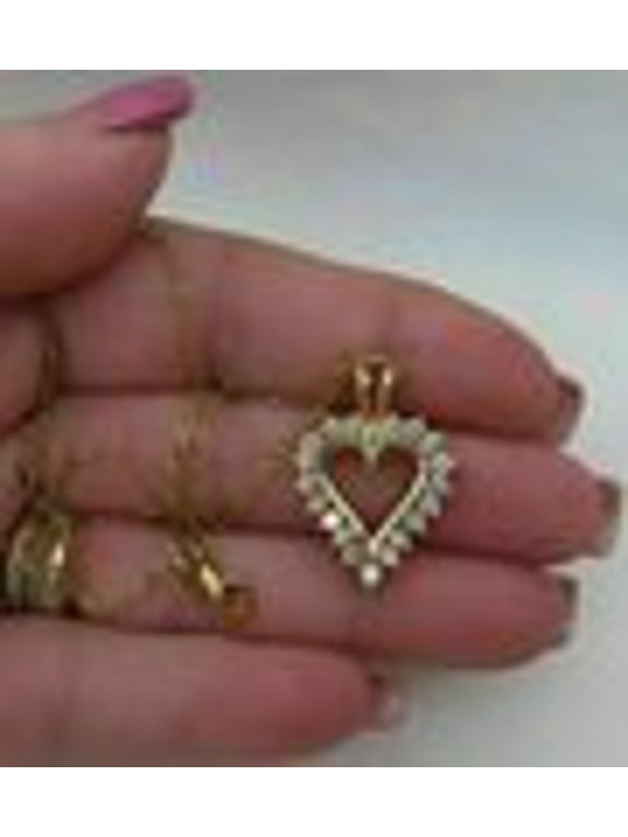 2.00 Ct Lab Created Diamond Heart Shape Pendant Necklace 14k Yellow Gold Plated