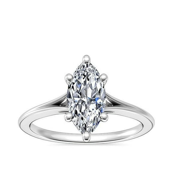 2.00 Ct Marquise Cut Moissanite Diamond (D/VVS1) Stunning Engagement Ring for Ladies Solid 18K White Gold Size 3.5 by Diamond-Capitals