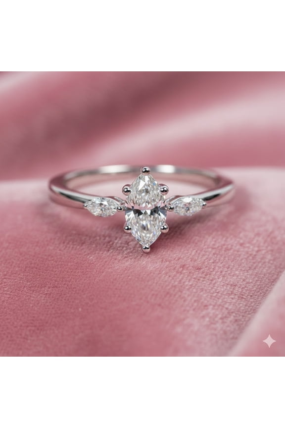 2.00 Ct Marquise Cut Moissanite Three Stone And Prong Setting Looking Classy For Engagement And Wedding Ring In 925 Sterling Silver