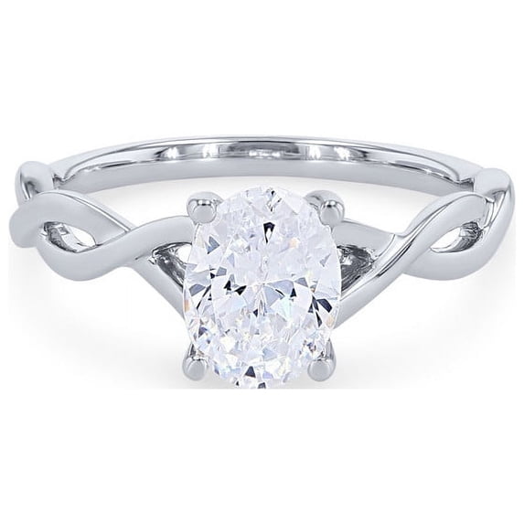 2.00 Ct Oval Cut (D/VVS1) Moissanite Fine Ring for Engagement and Anniversary Solid 14K White Gold Size 11.5 by Diamond-Capitals