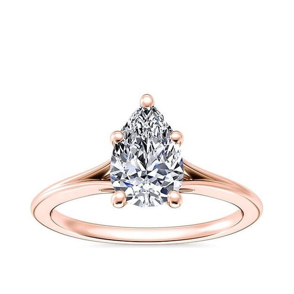 2.00 Ct Pear Cut (D/VVS1) Moissanite Diamond Fine Ring for Engagement and Anniversary Solid 14K Rose Gold Size 11.5 by Diamond-Capitals