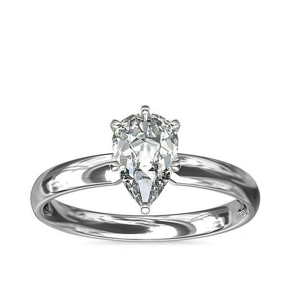 2.00 Ct Pear Cut Moissanite Diamond (D/VVS1) Latest Wedding Ring for Ladies Solid 14K White Gold Size 3.5 by Diamond-Capitals