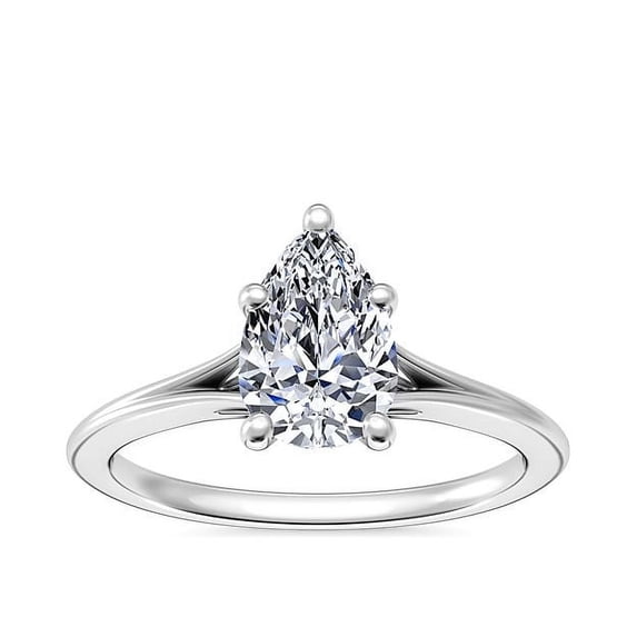 2.00 Ct Pear Cut Moissanite Diamond (D/VVS1) Latest Wedding Ring for Ladies Solid 14K White Gold Size 3.5 by Diamond-Capitals