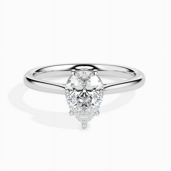 2.00 Ct Pear Cut Moissanite Diamond (D/VVS1) Solitaire Infinity Engagement Ring for her Solid 14K White Gold Size 7 by Diamond-Capitals