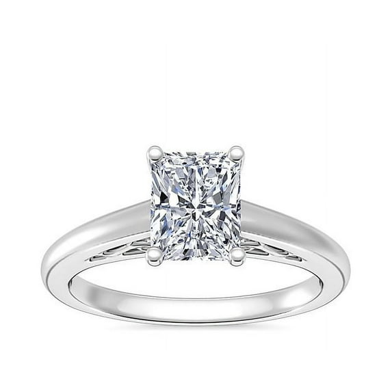2.00 Ct Radiant Cut (D/VVS1) Moissanite Fine Ring for Engagement and Anniversary Solid 14K White Gold Size 11.5 by Diamond-Capitals