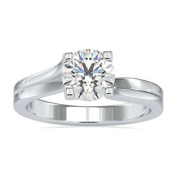 2.00 Ct Round Cut Genuine Solitaire Moissanite (D/VVS1) Proposal Ring for Love Solid 14K White Gold Size 7 by Diamond-Capitals