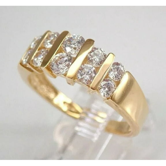 2.00 Ct Round Cut Lab Created Diamond Wedding Band Ring 14K Yellow Gold Plated