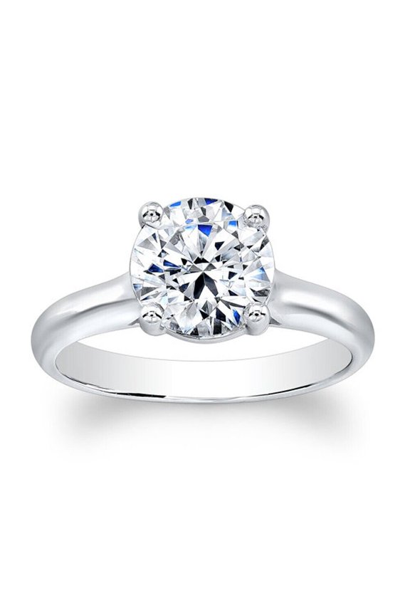2.00 Ct Round Cut Lab Created Engagement Ring 14K Solid White Gold