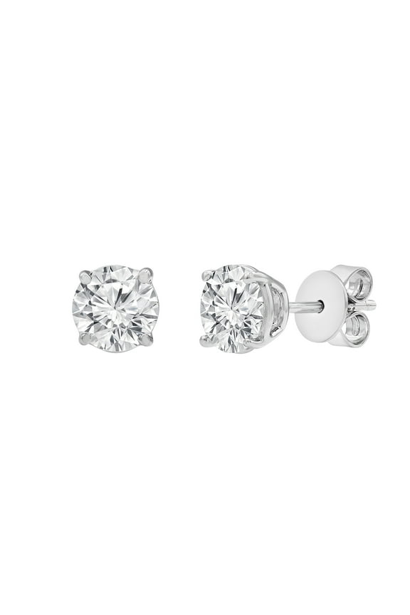 2.00 Ct Round Cut Lab Grown Diamond Stud Earrings in 10K Gold for Women