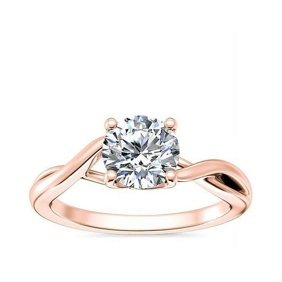 2.00 Ct Round Cut Moissanite (D/VVS1) Stunning Wedding Ring for Ladies Solid 18K Rose Gold Size 3.5 by Diamond-Capitals