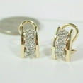 thumbnail image 1 of 2.00 Ct Round Cut Real Moissanite Huggie Hoop Earrings 14K Yellow Gold Plated, 1 of 4