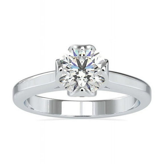 2.00 Ct Round Cut Solitaire Moissanite (D/VVS1) Wonderful Engagement Ring for Gift in 14K White Gold Size 7 by Diamond-Capitals