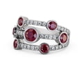 thumbnail image 1 of 2.00 Ct Round Shaped Real Diamond Ruby Gemstone Stunning Eternity Band for Wedding 14K White Gold Size 4, 1 of 7