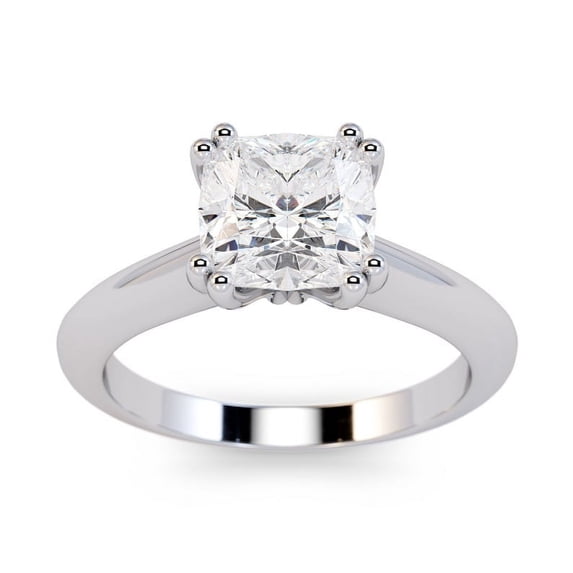 2.00 Ct Solitaire Cushion Real Moissanite Engagement Rings for Women Solid 950 Platinum