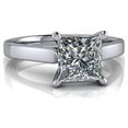 thumbnail image 1 of 2.00 Ct Solitaire Princess Diamond Wedding Rings for Women Solid 14K White Gold, 1 of 7