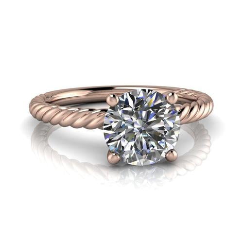 2.00 Ct Solitaire Round Diamond Engagement Rings for Women Solid 18K Rose Gold