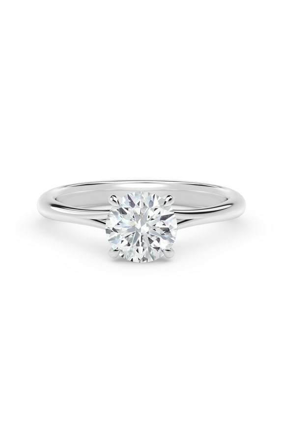 2.00 Ct Solitaire Round Natural Moissanite Diamond Engagement Rings For Her Solid 14K White Gold
