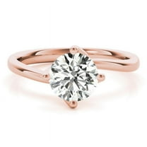 2.00 Ct Solitaire Round Natural Moissanite Diamond Engagement Rings For Women Fine 14K Rose Gold