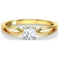 thumbnail image 1 of 2.00 Ct Solitaire Round Natural Moissanite Engagement Rings for her Solid 18K Yellow Gold, 1 of 9