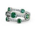 thumbnail image 1 of 2.00 Ct Sparkle Round Cut Emerald Gemstone Natural Diamond Engagement Eternity Band 14K White Gold Size 9.5, 1 of 7