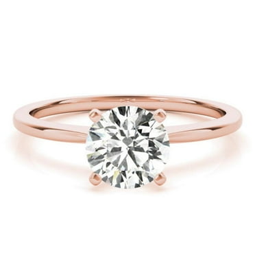 2.00 Ct Stunning Round Diamond Wedding Rings For Women Solid 14K Rose Gold