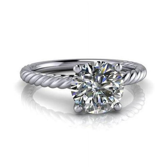 2.00 Ct Stunning Solitaire Round Diamond Wedding Rings for her Solid 14K White Gold