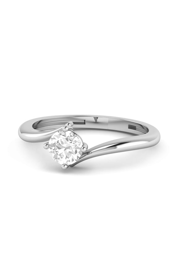 2.00 Ct Stunning Solitaire Round Natural Moissanite Diamond Wedding Rings For Her Solid 14K White Gold