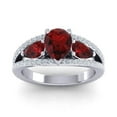thumbnail image 1 of 2.00 Ct Stylish Pear Cut Garnet Gemstone & Natural Diamond Engagement Ring for Women Solid 18K White Gold Size 8 by Diamond-Capitals, 1 of 8