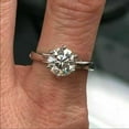 thumbnail image 1 of 2.00 Ct Wedding Ring, Moissanite 18k White Gold Plated Engagement Ring, Round 7.5 mm Moissanite Ring, Diamond Band, Solitaire Ring, Promise Ring, 1 of 8
