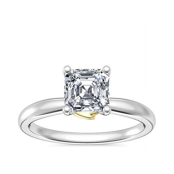 2.00 Ct Wonderful Asscher Cut (D/VVS1) Moissanite Bridal Ring for her Solid 18K White Gold Size 10 by Diamond-Capitals