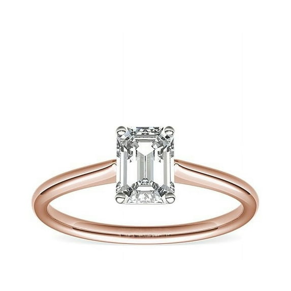 2.00 Ct Wonderful Emerald Cut (D/VVS1) Moissanite Anniversary Ring for her Solid 14K Rose Gold Size 10 by Diamond-Capitals