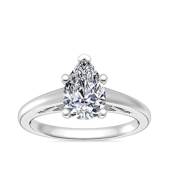 2.00 Ct Wonderful Pear Cut (D/VVS1) Moissanite Diamond Bridal Ring for her Solid 18K White Gold Size 10 by Diamond-Capitals