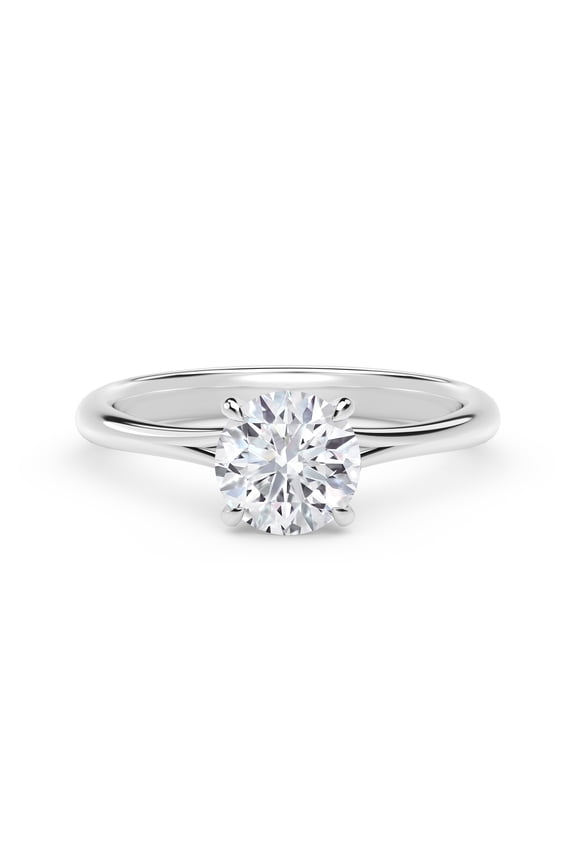 Solitaire Round Diamond Engagement Ring 2.00 Ct, White Gold