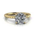 thumbnail image 1 of 2.00 Ct Wonderful Round Natural Moissanite Diamond Engagement Rings for her Fine 14K Yellow Gold, 1 of 5