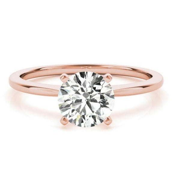 2.00 Ct Wonderful Round Natural Moissanite Wedding Rings for Women Fine 18K Rose Gold