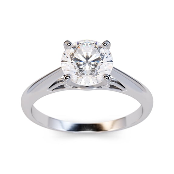 2.00 Ct Wonderful Round Real Moissanite Engagement Rings for Women Solid 950 Platinum